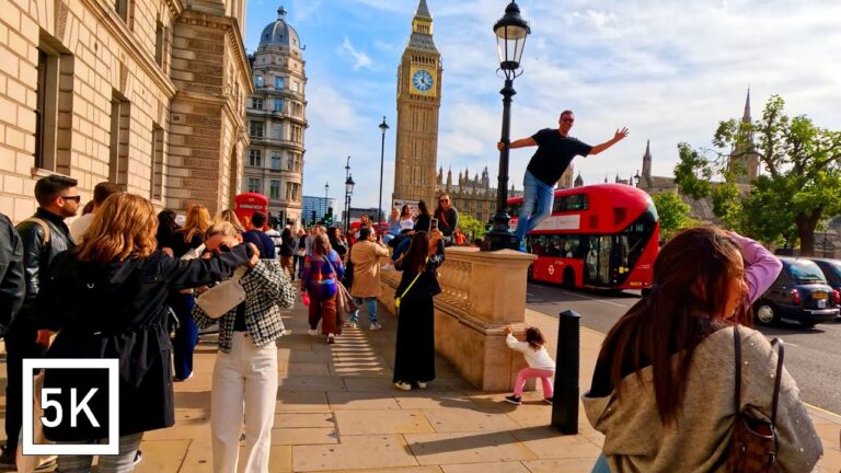 Central London City Insanely Busy 5K HDR Walking Tour of Famous Places