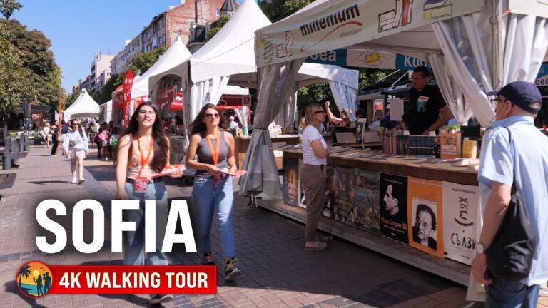 Sofia: Book Festival Week in the City Center – 4K Walking Tour